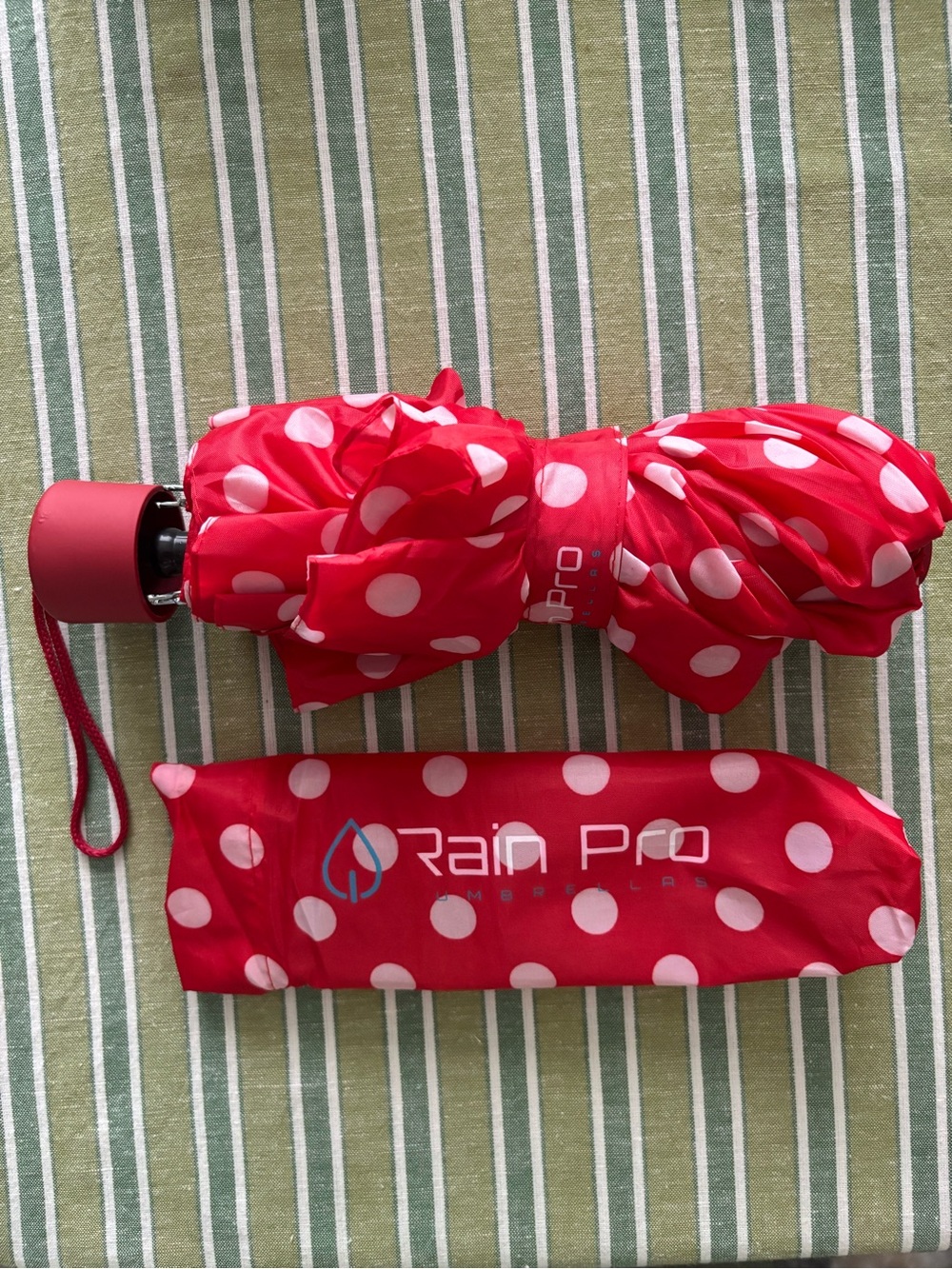 Red Polka Dot Compact Umbrella